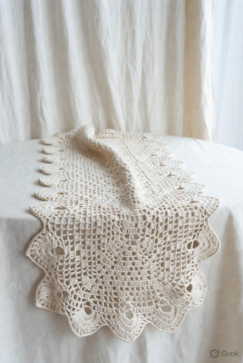 Handmade Crochet Table Runner